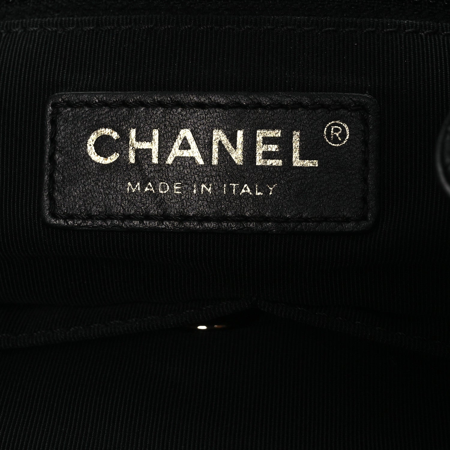 Lambskin Quilted Drawstring Bag Black