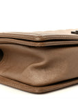 Metallic Calfskin Quilted Medium Boy Flap Taupe