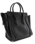 Drummed Calfskin Micro Luggage Black
