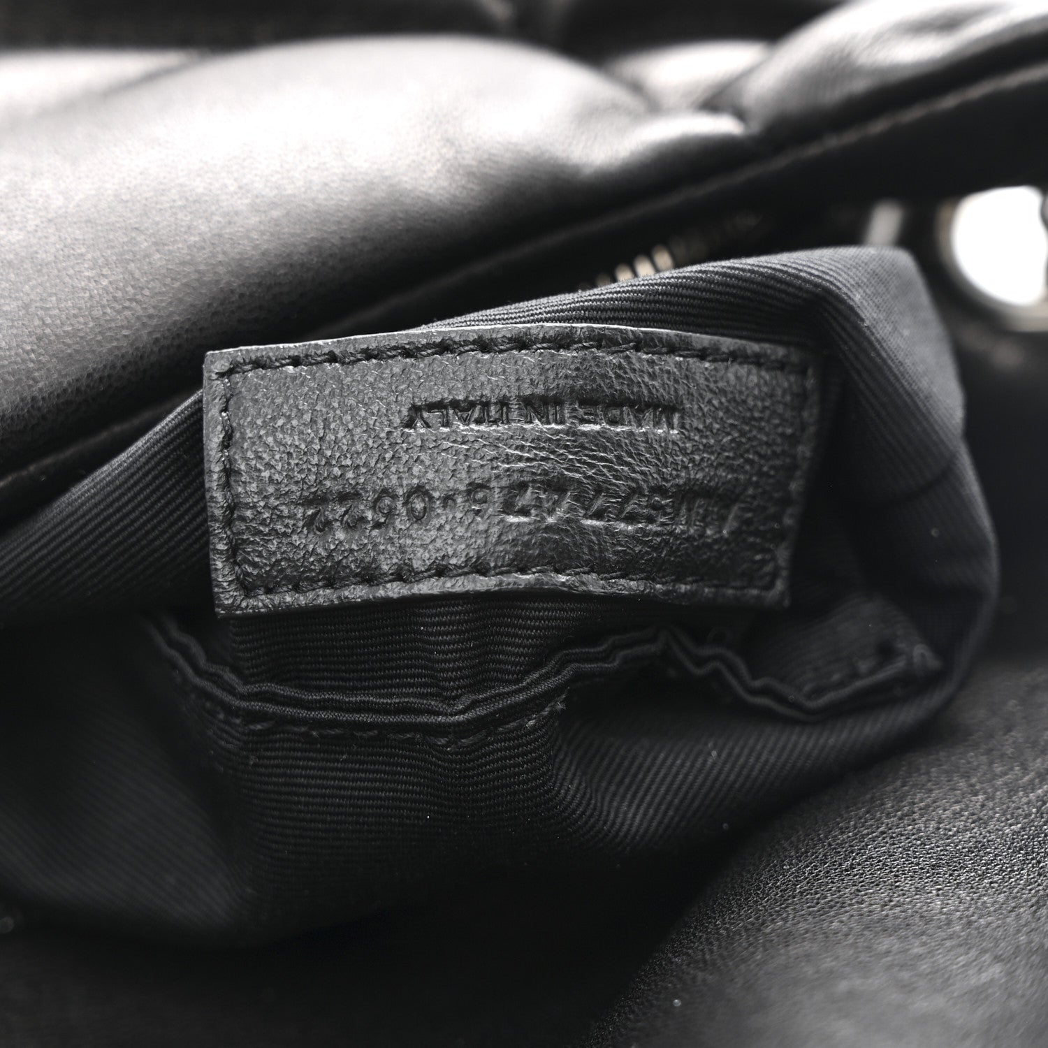 Lambskin Quilted Small Loulou Puffer Monogram Chain Satchel Black