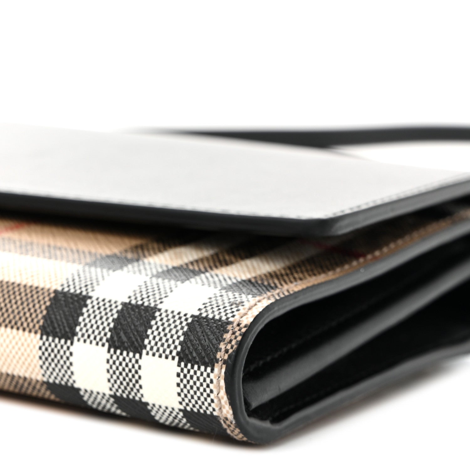 Calfskin Vintage Check Hannah Wallet with Detachable Strap Black