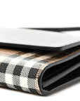 Calfskin Vintage Check Hannah Wallet with Detachable Strap Black