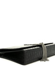 Calfskin Crocodile Embossed Medium Classic Monogram Kate Tassel Satchel Black