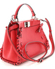 Vitello Seta Century Nappa Whipstitch Mini Peekaboo Iconic Satchel Fiamma