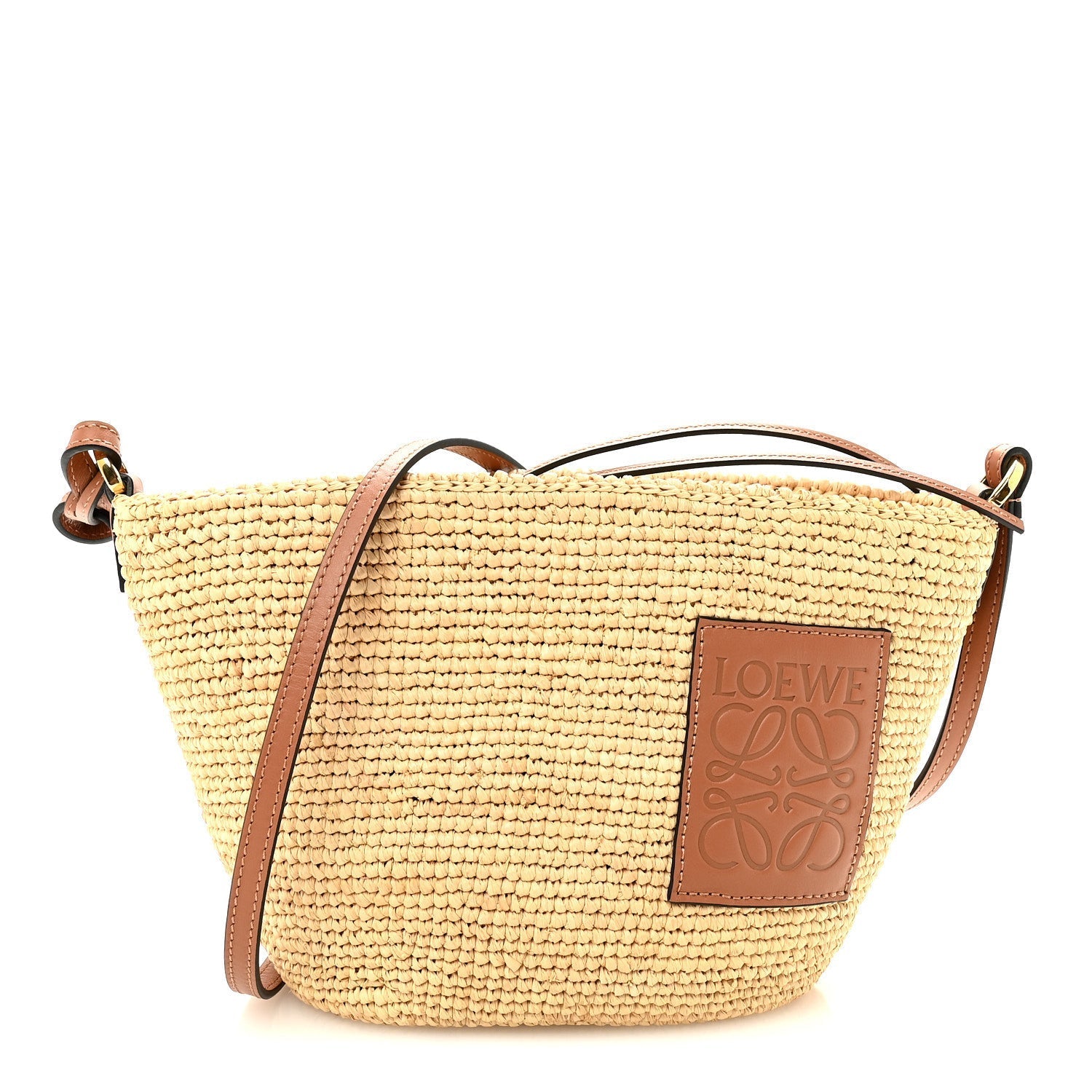 Calfskin Raffia Paulas Ibiza Pochette Bag Natural Tan