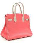 Chevre Mysore Horseshoe Birkin 30  Rose Lipstick Gris Perle