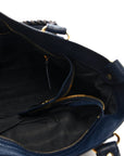 Chevre Gold Metallic Edge Hardware Town Bleu Nuit Dark Sea
