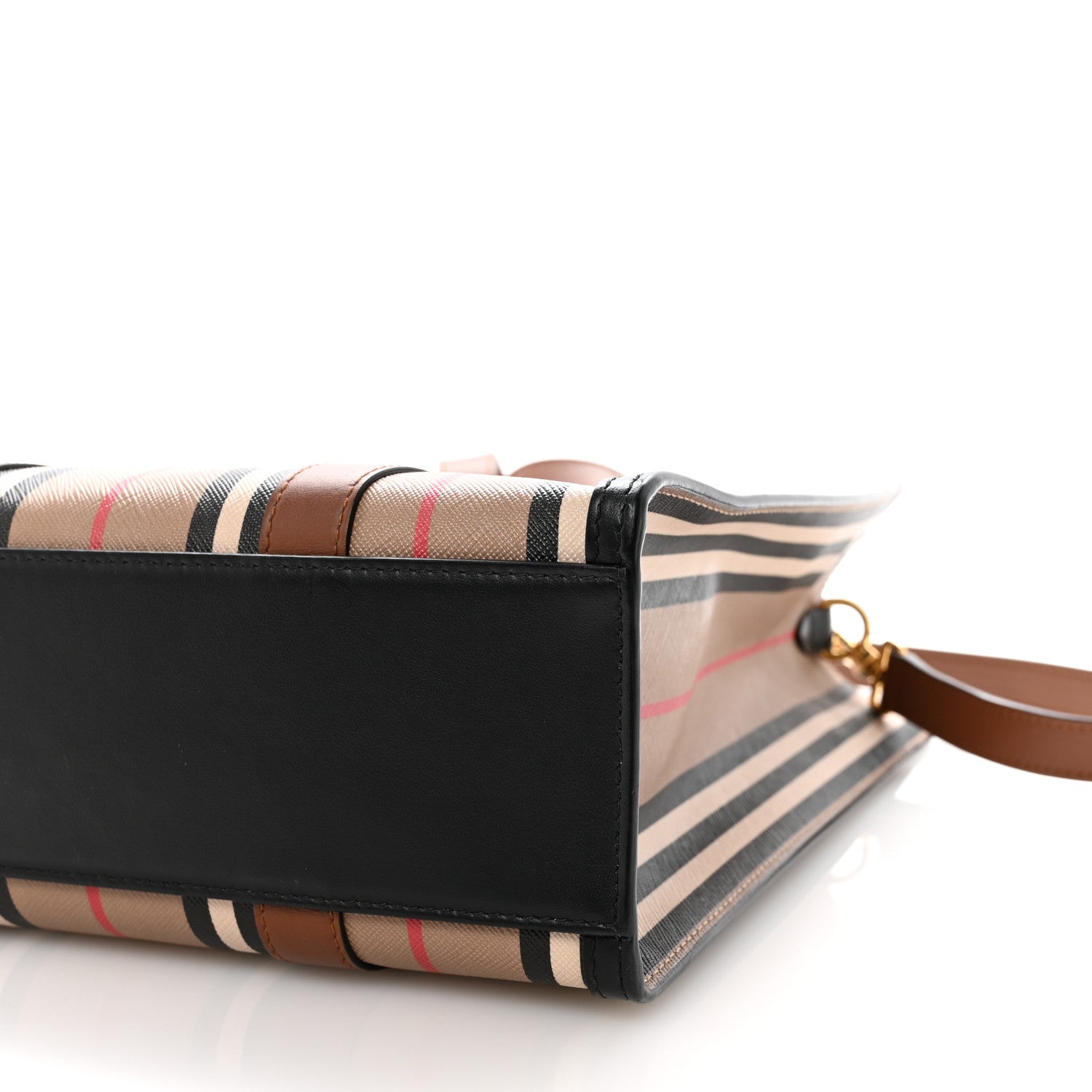 E-Canvas Stripe Small Portrait Tote Bag Archive Beige