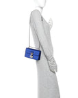 Metallic Patent Crystal D1ORaddict Flap Bag Blue