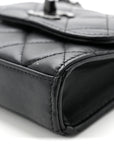 Lambskin Quilted Mini Trendy CC Chain Wallet So Black