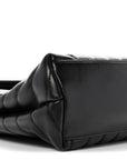 Calfskin Y Quilted Monogram Medium Loulou Chain Satchel Black