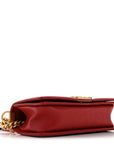 Lambskin Quilted Medium Boy Flap Red