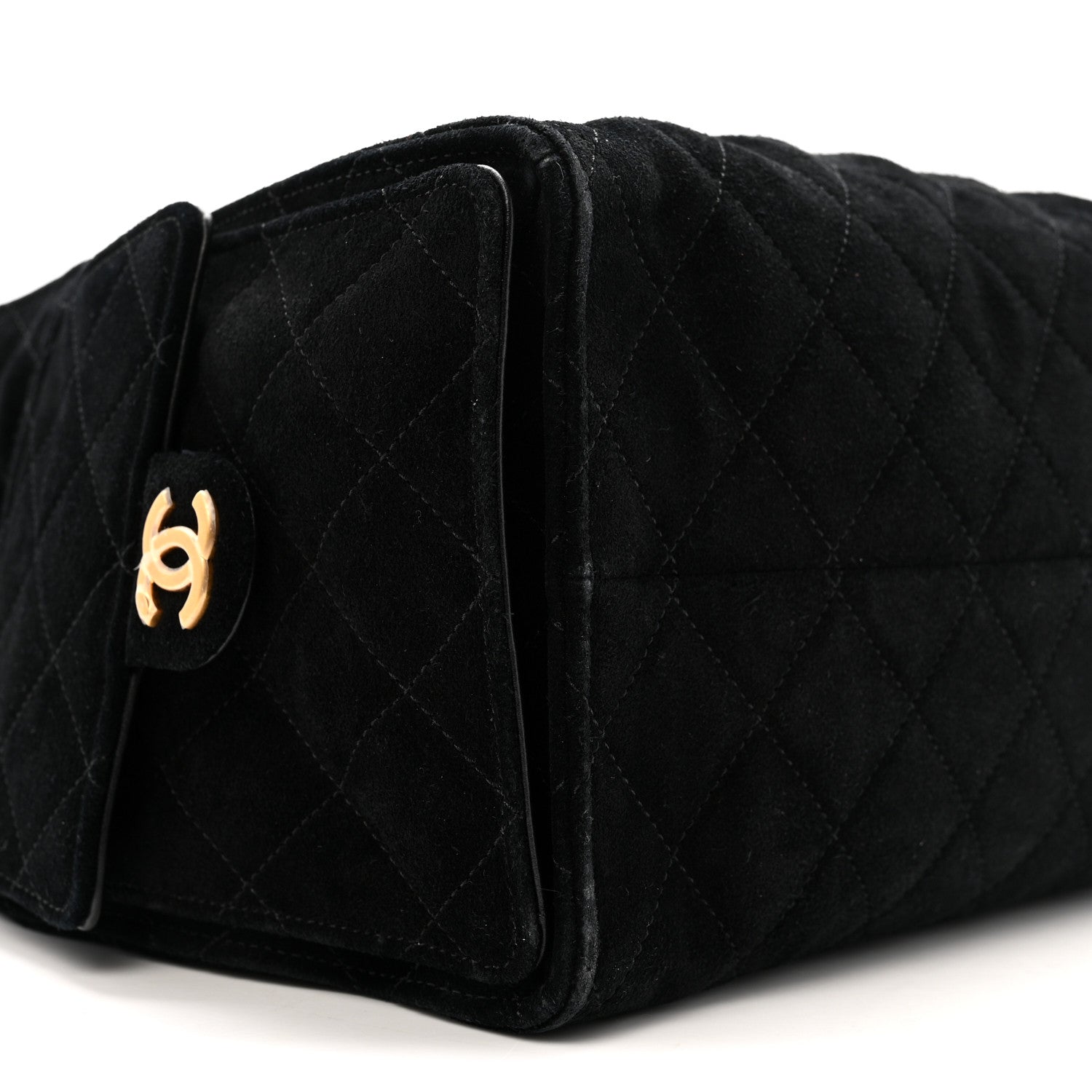Suede Quilted Medium CHNL 25 Handbag Black