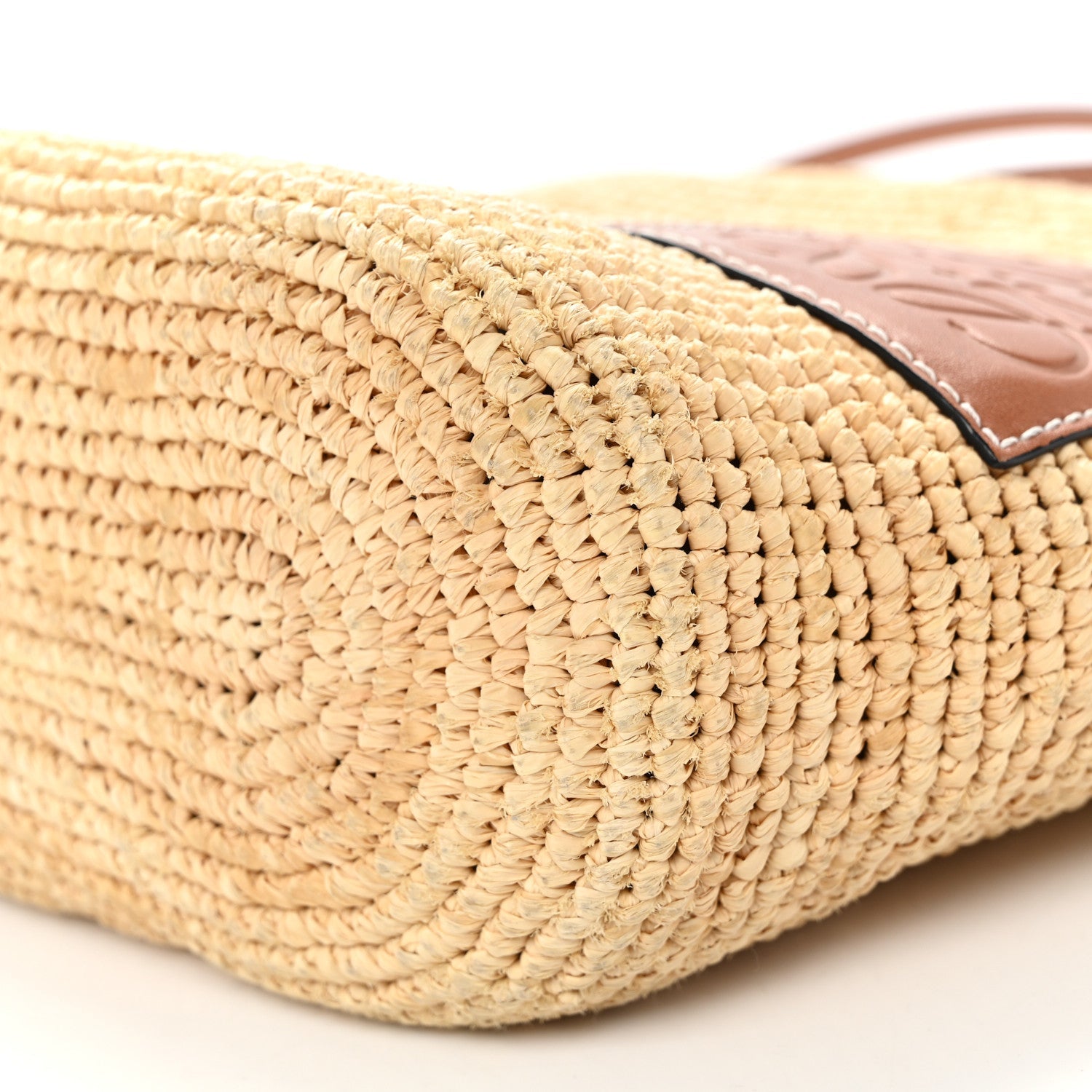 Calfskin Raffia Paulas Ibiza Pochette Bag Natural Tan