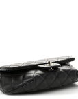 Calfskin Quilted CC Uniform Flap Belt Bag Black