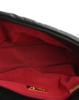 Shiny Goatskin Quilted Large CHNL 19 Flap Black
