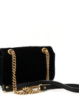 Velvet Matelasse Mini GG Marmont Shoulder Bag Black