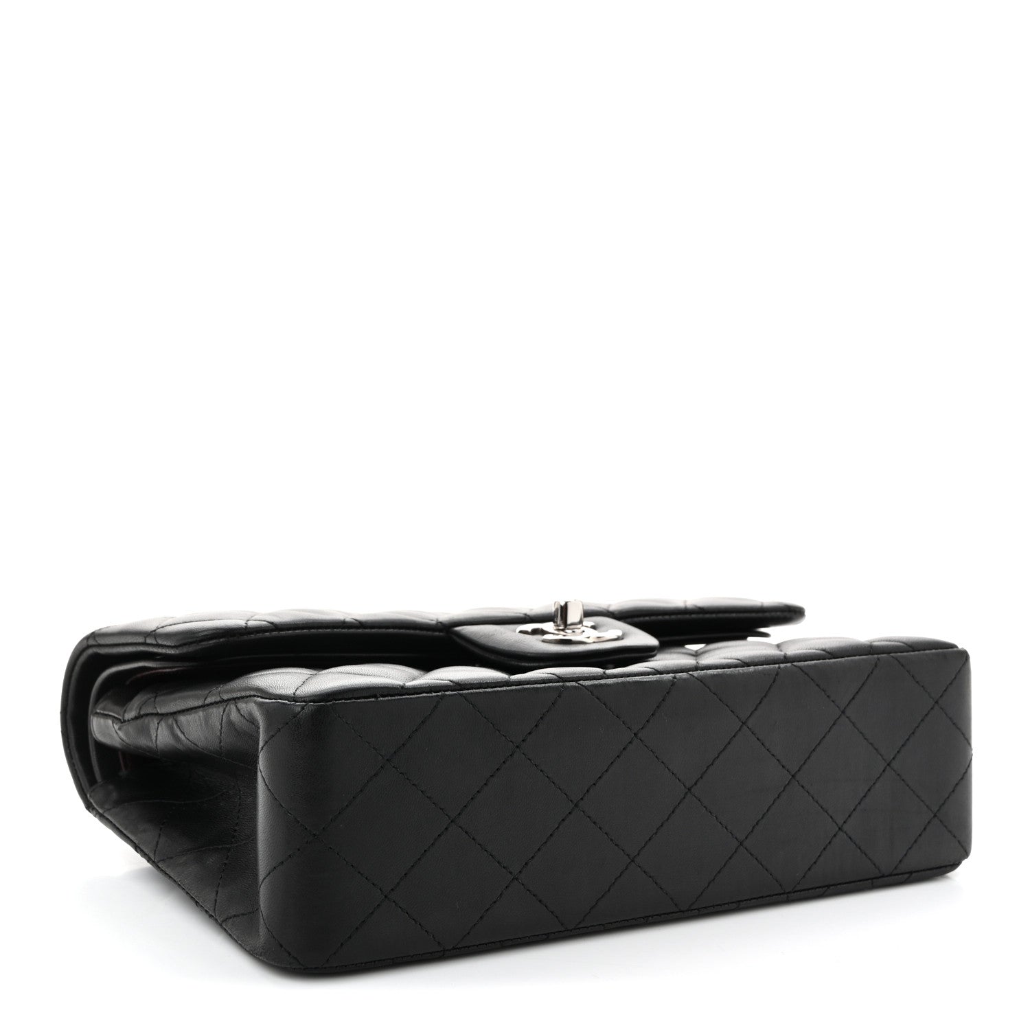 Lambskin Quilted Small Double Flap Black