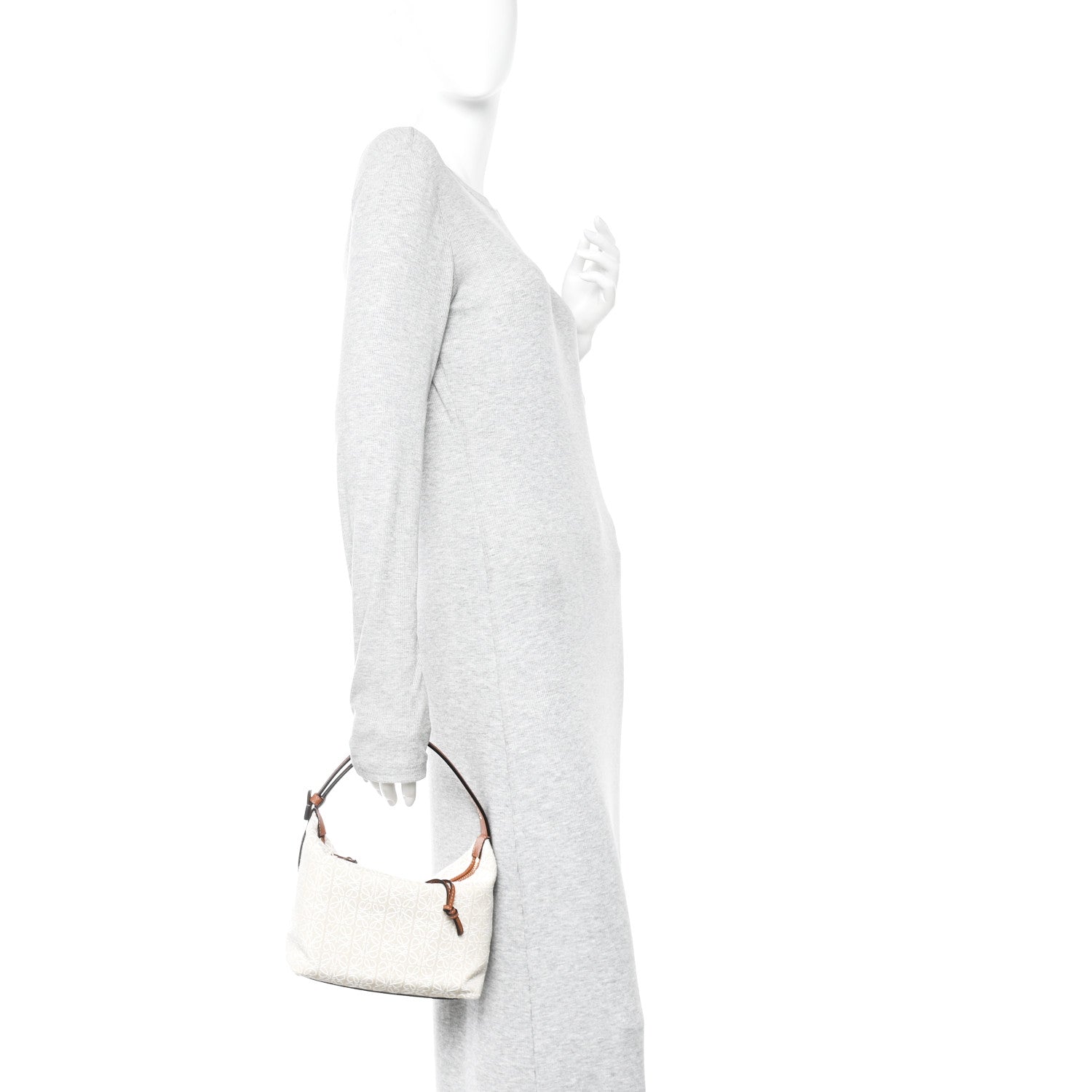 Jacquard Anagram Calfskin Small Cubi Bag Ecru Tan