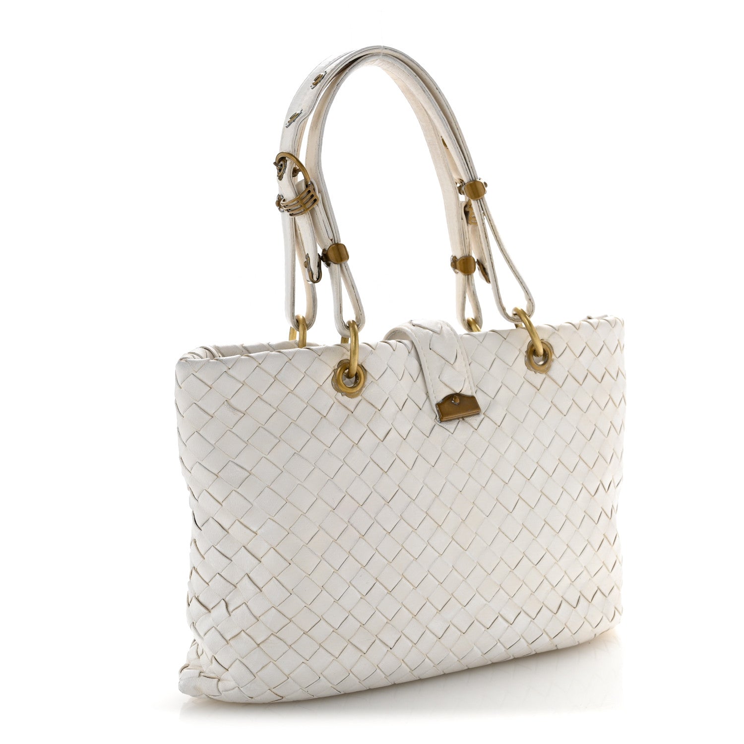 Nappa Intrecciato Small Capri Tote White