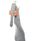 Caviar Quilted Rainbow CC Small Double Flap Orange