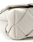 Nappa Intreccio Padded Top Handle Shoulder Bag White