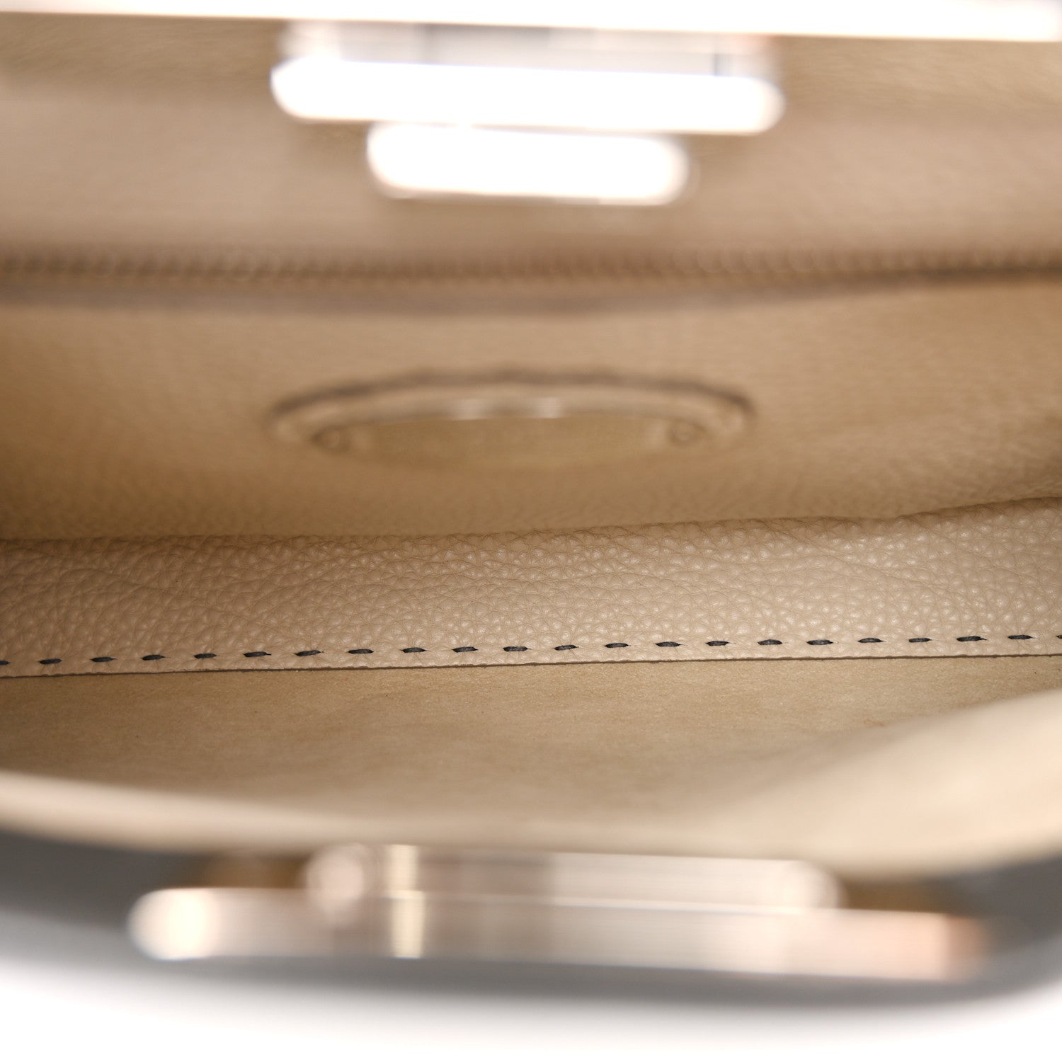 Cuoio Romano Selleria Bi-Color Medium Peekaboo Iconic Satchel Asfalto Latte