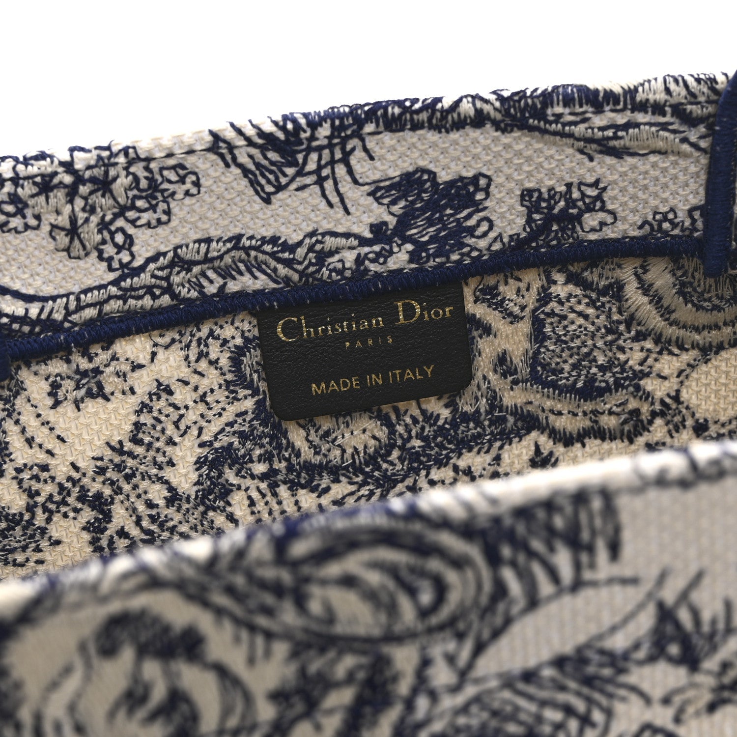 Canvas Embroidered Medium D1ORiviera Toile De Jouy Book Tote Blue