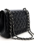 Lambskin Quilted Jumbo Double Flap Black