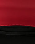 Calfskin Chevron Quilted Large Chain Boy Flap Red