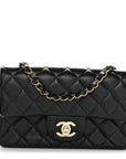 Lambskin Quilted Mini Rectangular Flap Black
