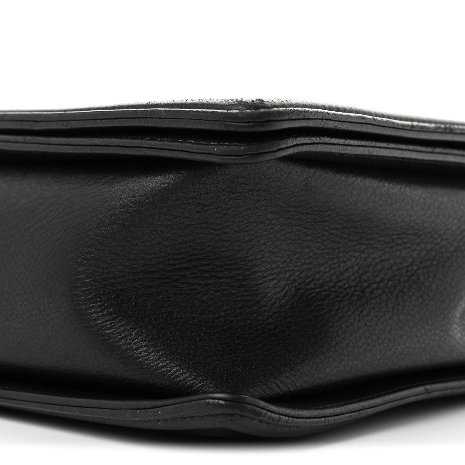 Calfskin Quilted Large Boy Flap Black
