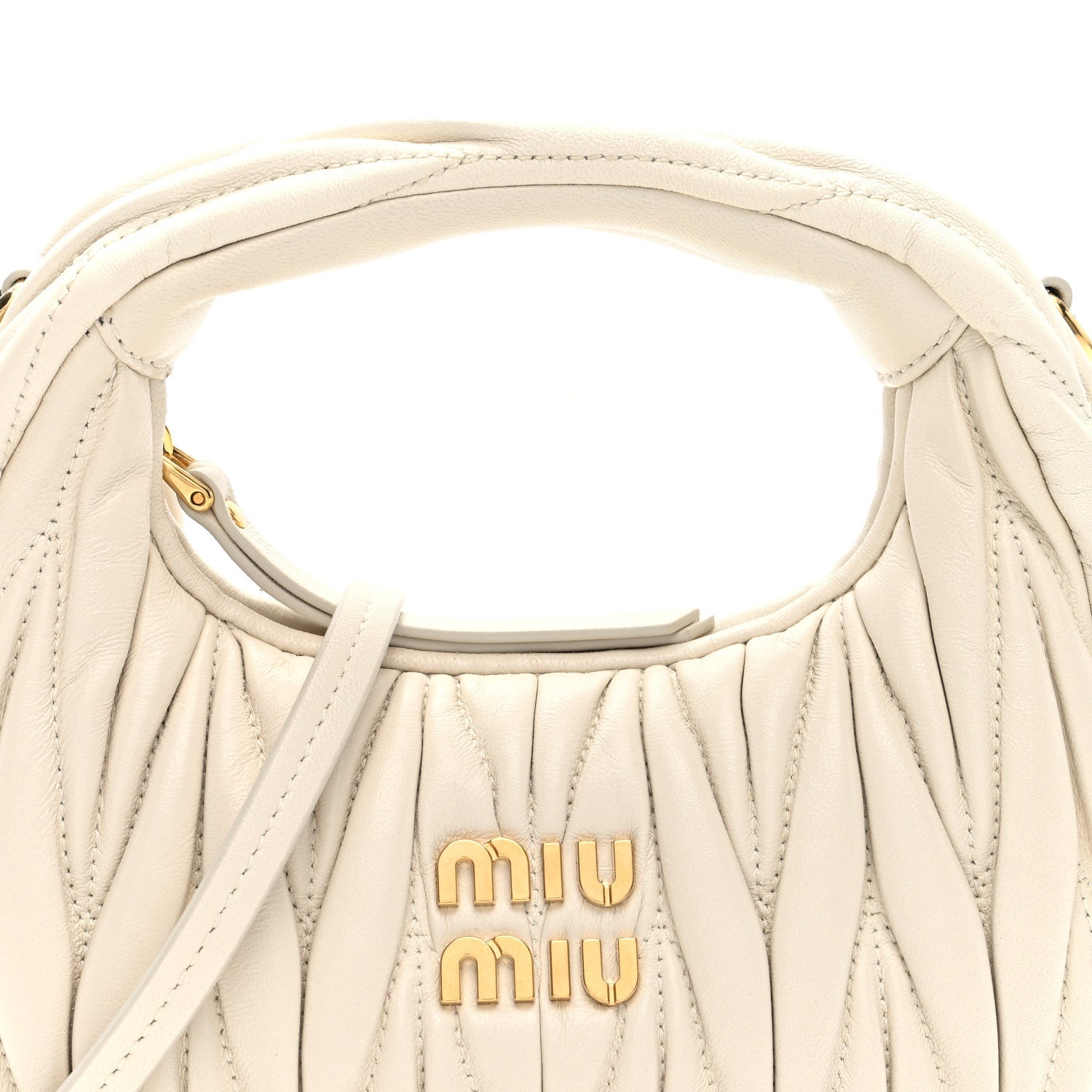 Nappa Matelasse Mini Wander Hobo White