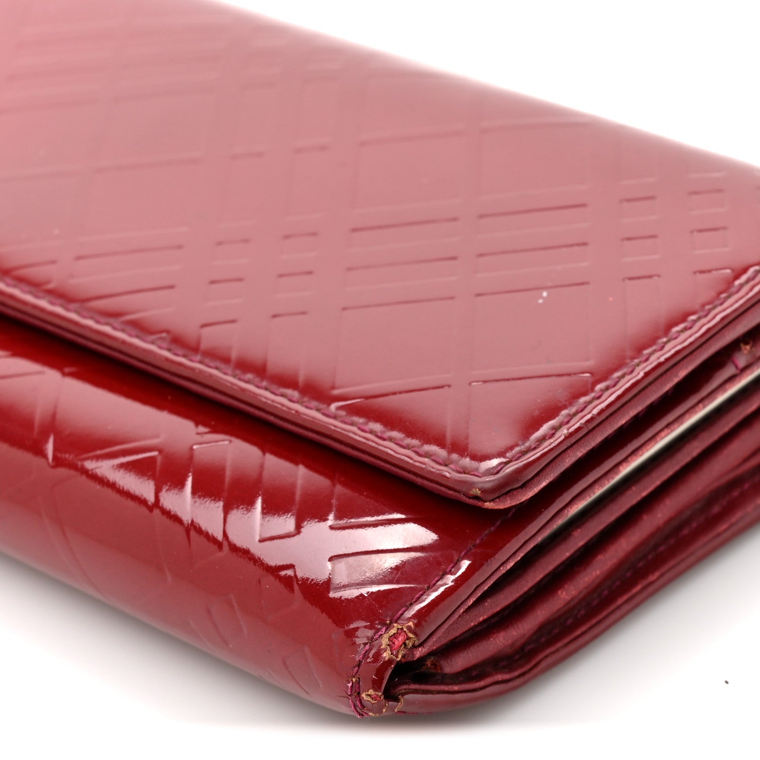 Patent Calfskin Wallet Red