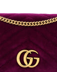 Velvet Matelasse GG Marmont Mini Bag Fuchsia Violet Cyclamen
