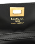Natural Smooth Calfskin Nano Rodeo Top Handle Handbag Black