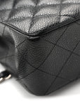 Caviar Quilted Small Double Flap Black