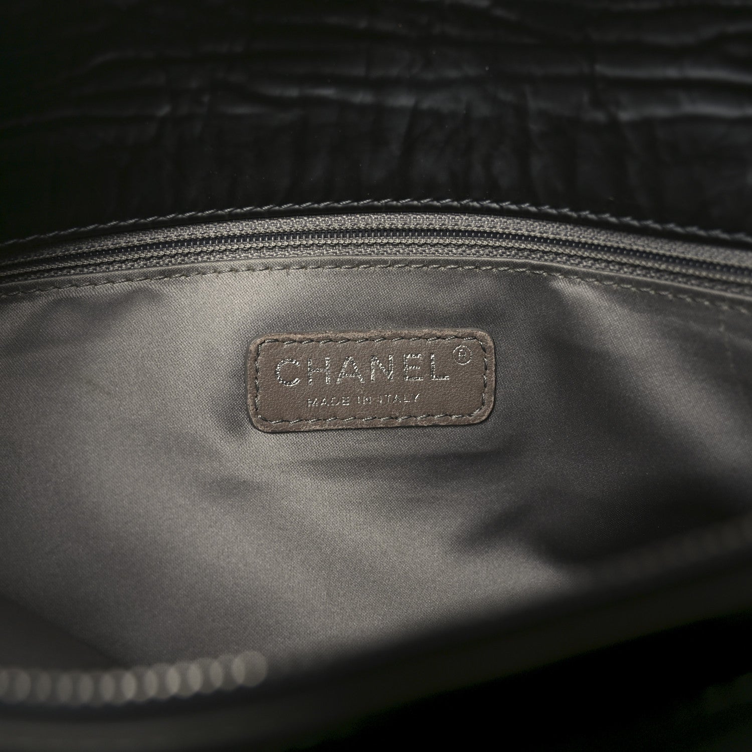 Glazed Calfskin Quilted CC XL Single Flap Black