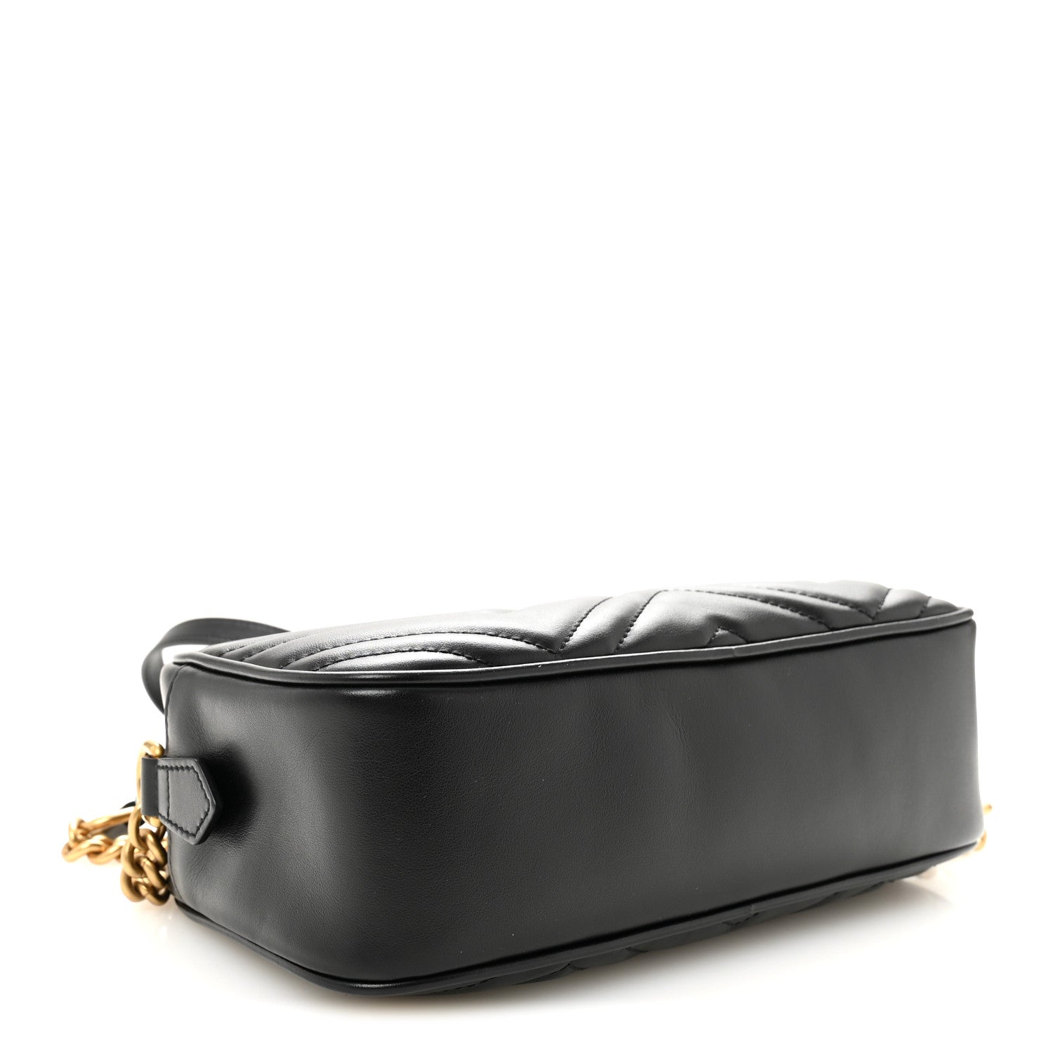 Calfskin Matelasse Small GG Marmont Chain Shoulder Bag Black