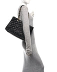 Caviar Quilted Grand Shopping Tote GST Black