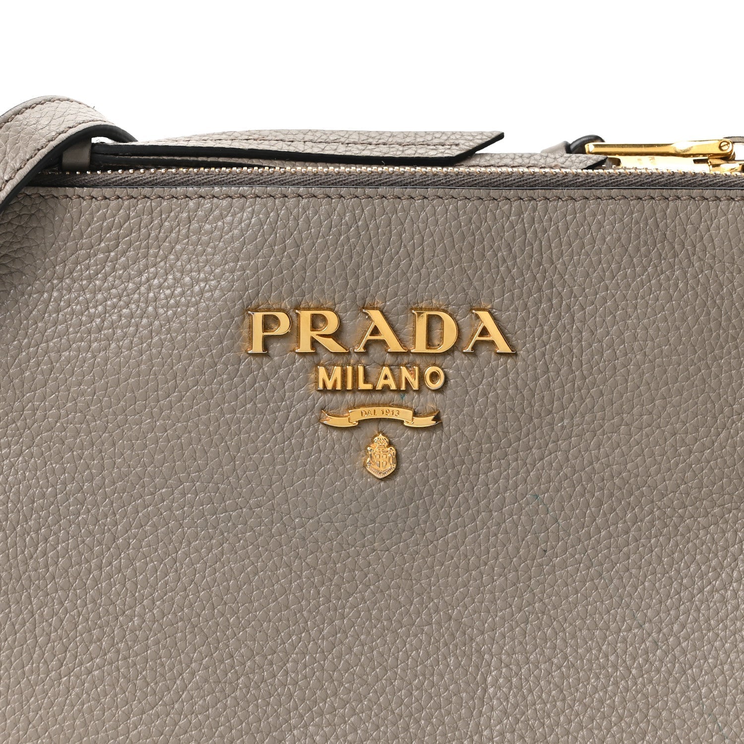 Vitello Phenix Double Zip Crossbody Bag Argilla