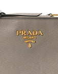 Vitello Phenix Double Zip Crossbody Bag Argilla