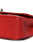 Caviar Quilted Mini Rectangular Flap Red