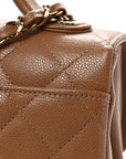 Caviar Quilted Medium Business Affinity Flap Beige