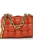 Lambskin Maxi Intreccio Padded Chain Cassette Crossbody Bag Clay