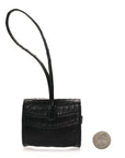 Matte Alligator Festival Kelly Bag Charm Black