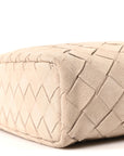 Suede Intrecciato Bang Bang Vanity Case Ecru