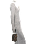 Vitello Liberty F is FNDI Bi-Color FF 1974 Embossed Mini Mon Tresor Bucket Bag Maya Black