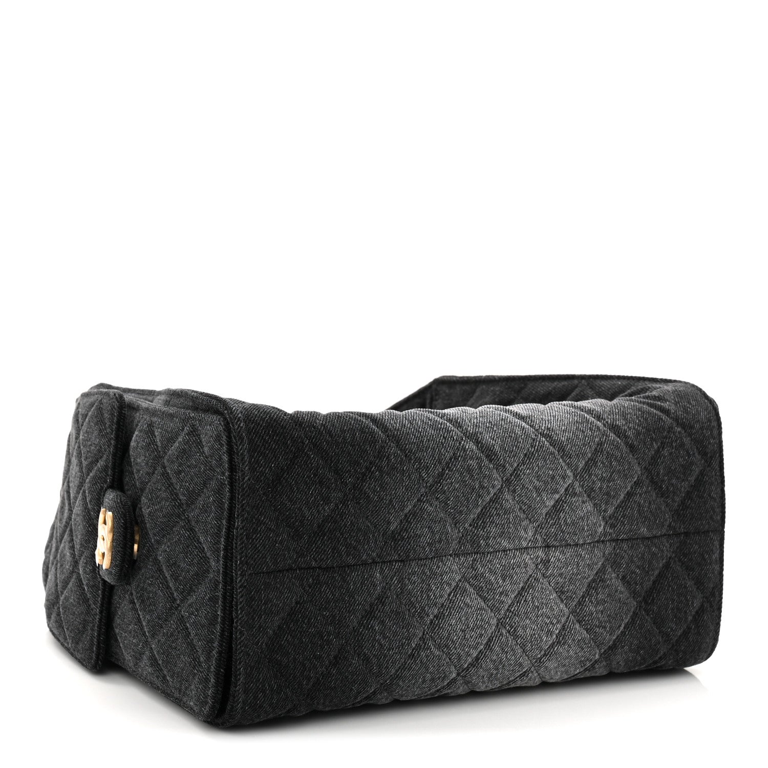 Washed Denim Quilted Small CHNL 25 Handbag Black