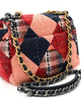 Tweed Quilted Medium CHNL 19 Flap Red Navy Multicolor